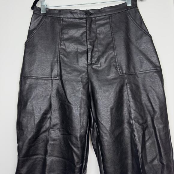 Princess Polly Encore Faux Leather High Rise Pants Black Size 8 - Picture 4 of 15